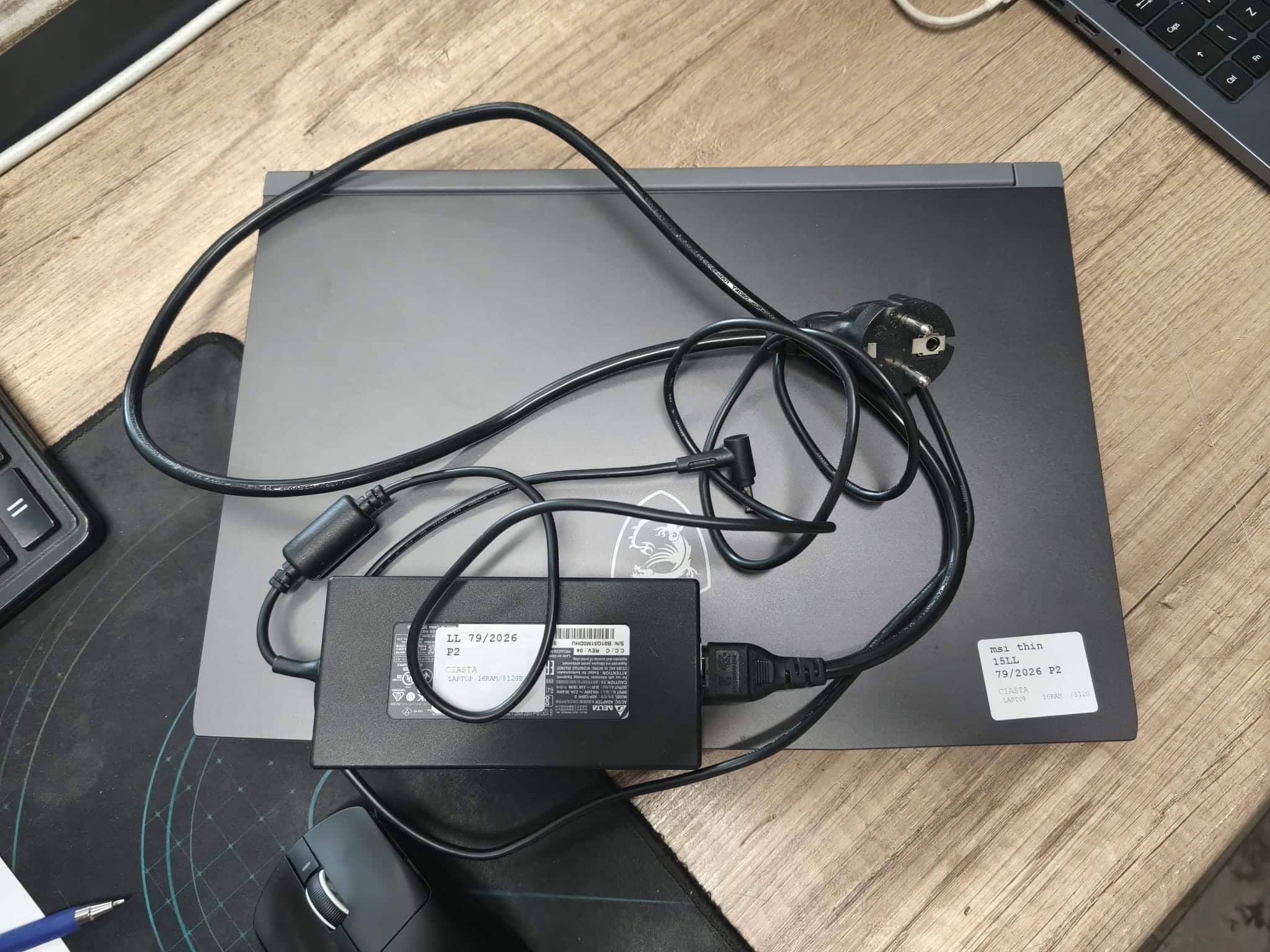 LAPTOP 16RAM/512GB MSI THIN 15, ZASILACZ LL79/2026 P2